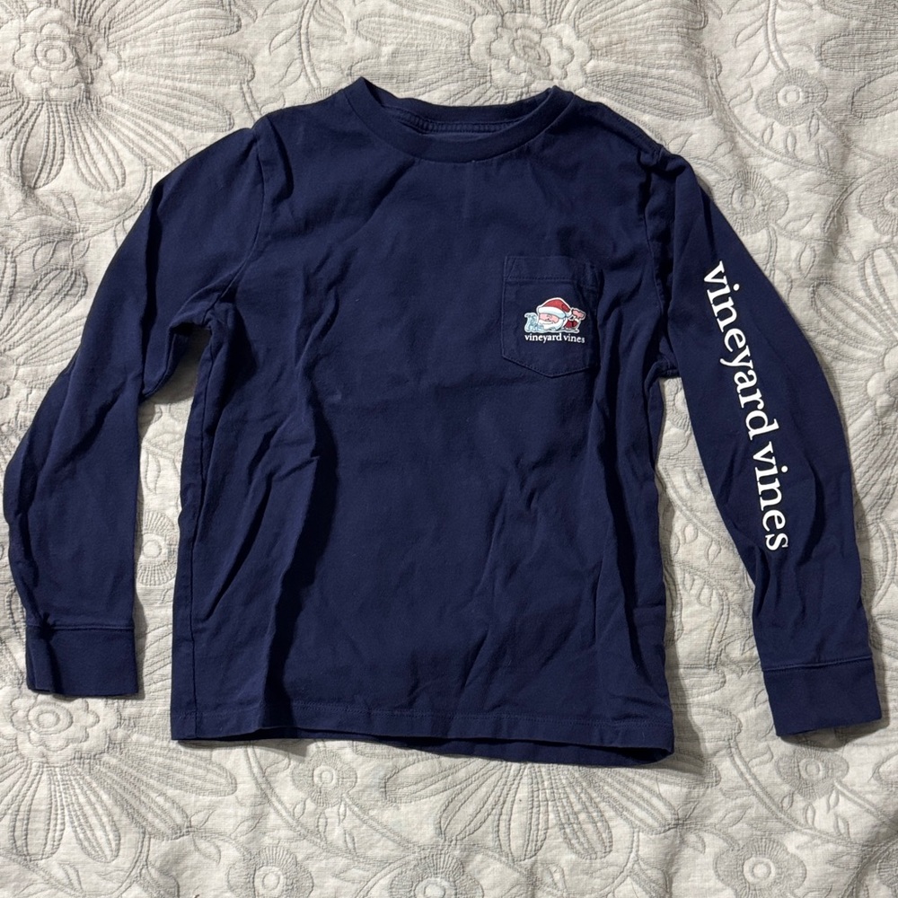Vineyard Vines Kids Navy Long Sleeve Tee